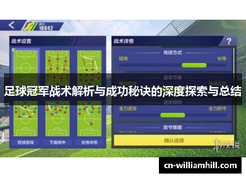 足球冠军战术解析与成功秘诀的深度探索与总结